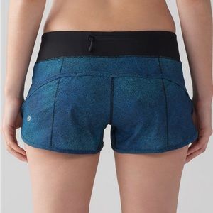 Lululemon Speed Shorts -Super Natural Blue Multi/Black